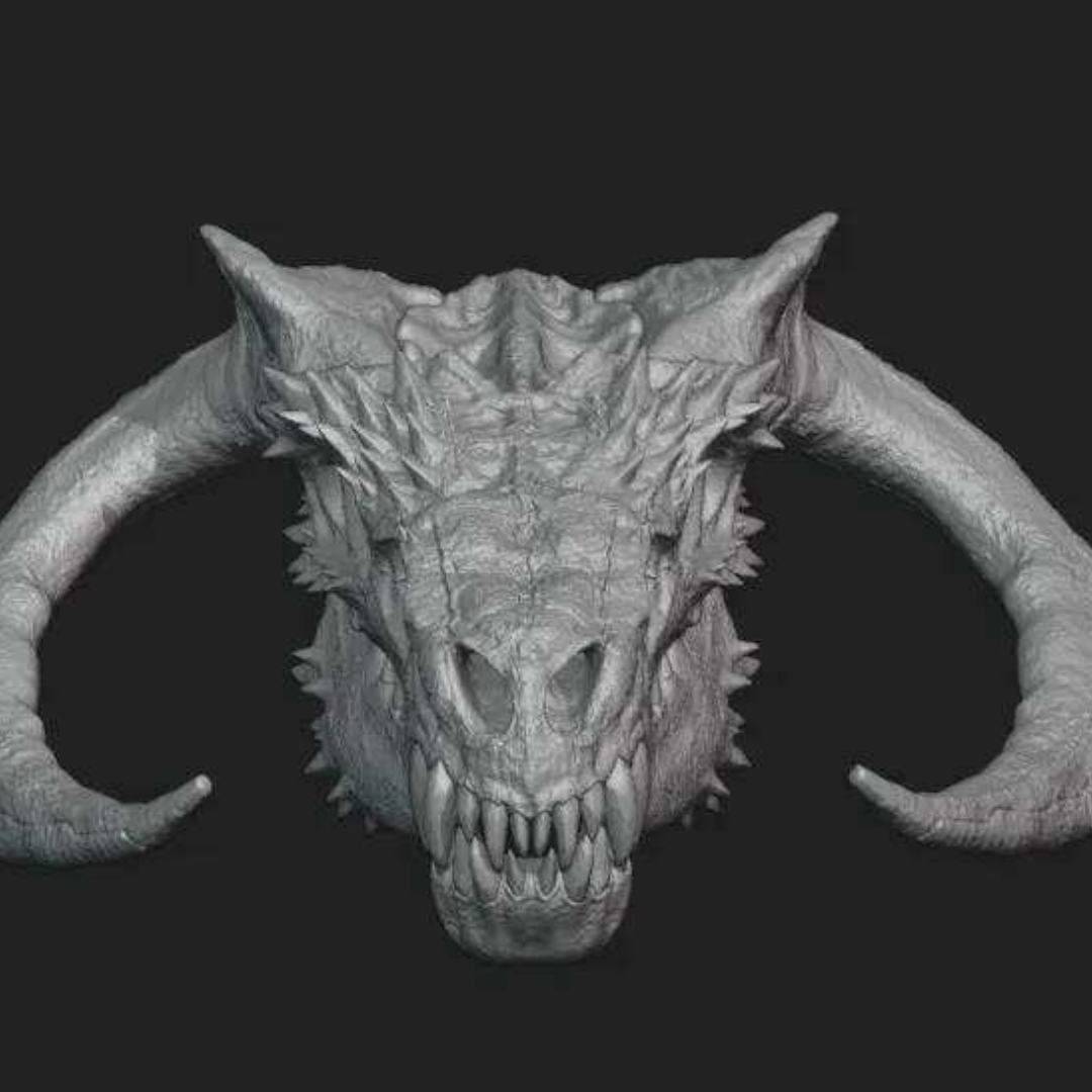 Crâne du dragon de glace Aragon, modèle 3D