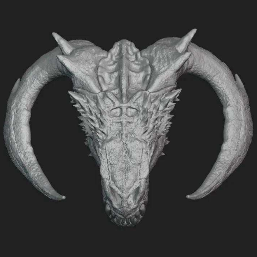Crâne du dragon de glace Aragon, modèle 3D